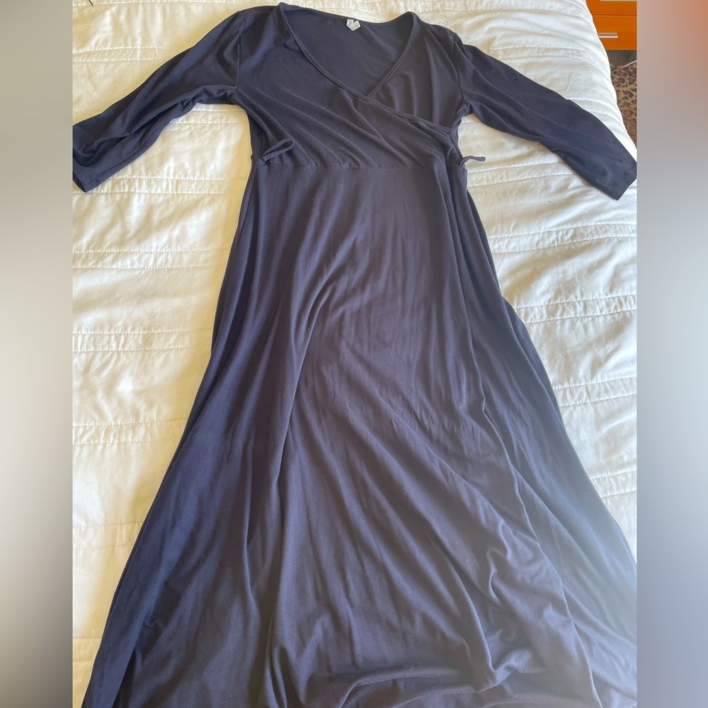 Black maxi maternity dress